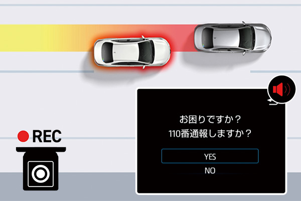 周辺車両接近時サポート（通報提案機能）