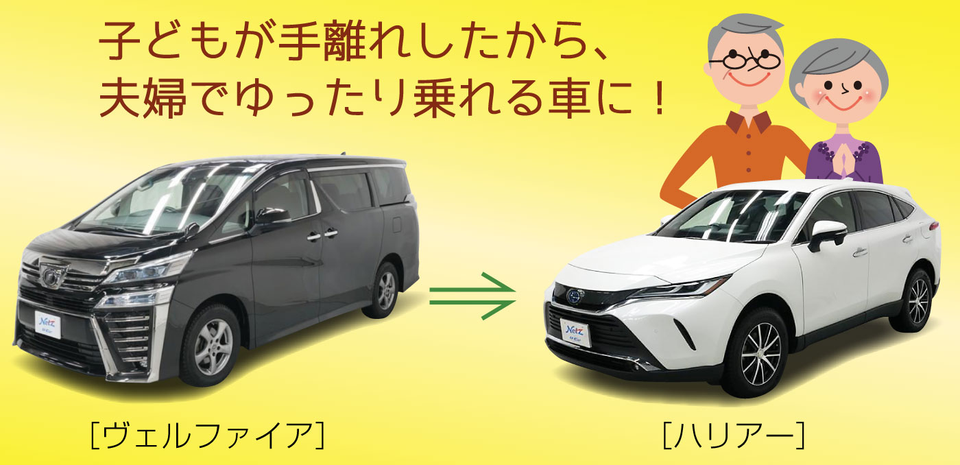 子どもが手離れしたから、夫婦でゆったり乗れる車に!