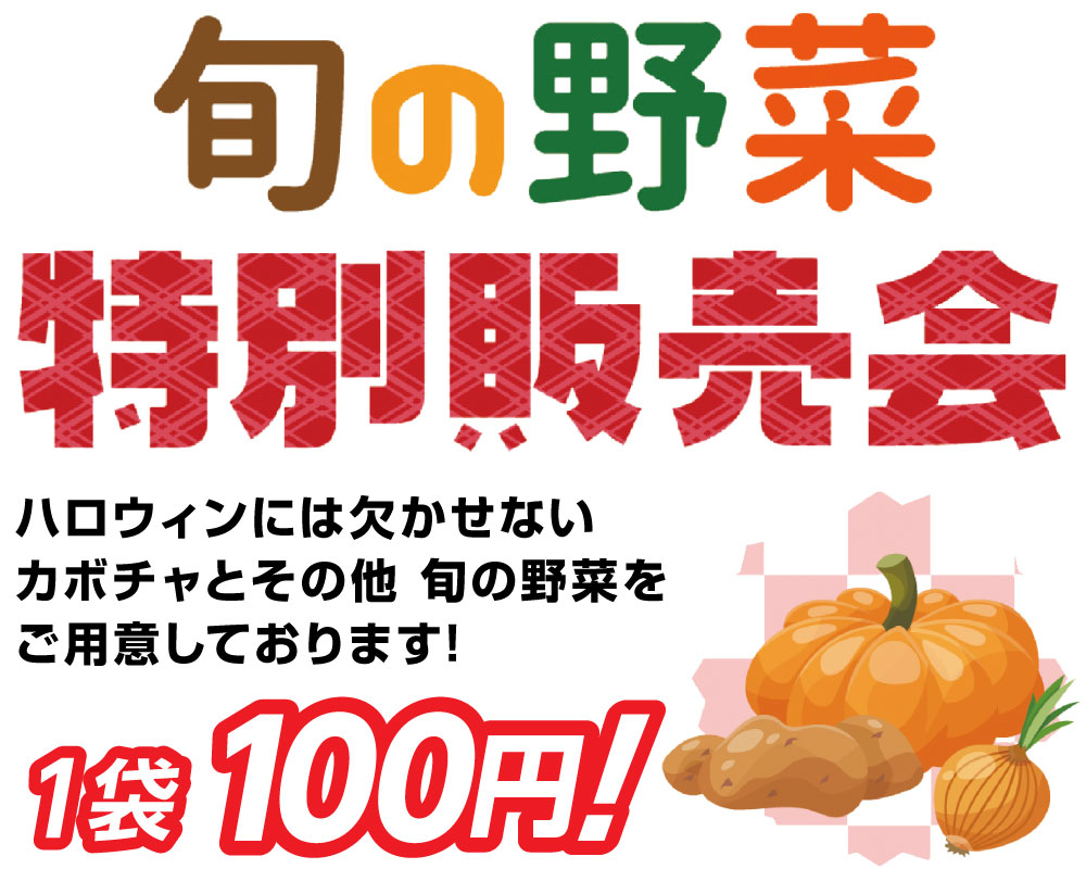 旬の野菜 特別販売会　1袋100円