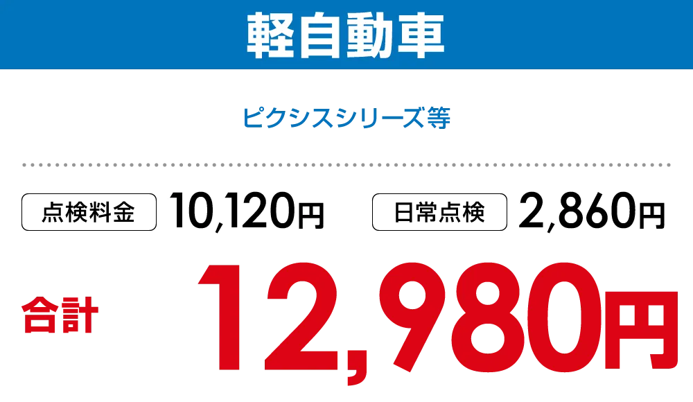 軽自動車　12,980円