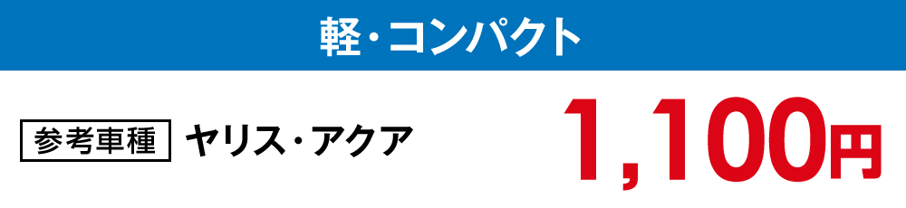 【水洗い洗車】軽・コンパクト【1,100円】